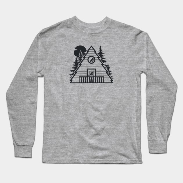 Tiny house in the woods Long Sleeve T-Shirt by yanmos